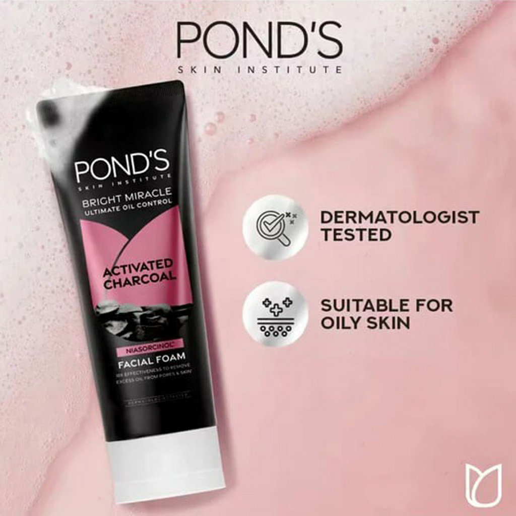 Ponds Bright Miracle Activated Charcoal Facial Foam 100g