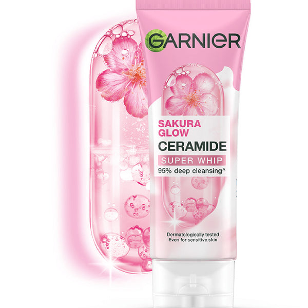 Garnier Sakura Glow Pinkish Glow Super Whip Foam Facial Cleanser - 100ml