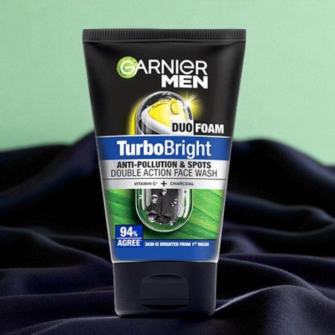 Garnier Men Turbo Bright Duo Foam Face Wash 100ml