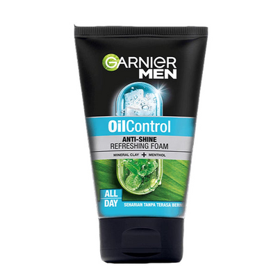 Garnier Men Oil Control Anti Shine Refreshing Foam All Day Face Wash 100ml